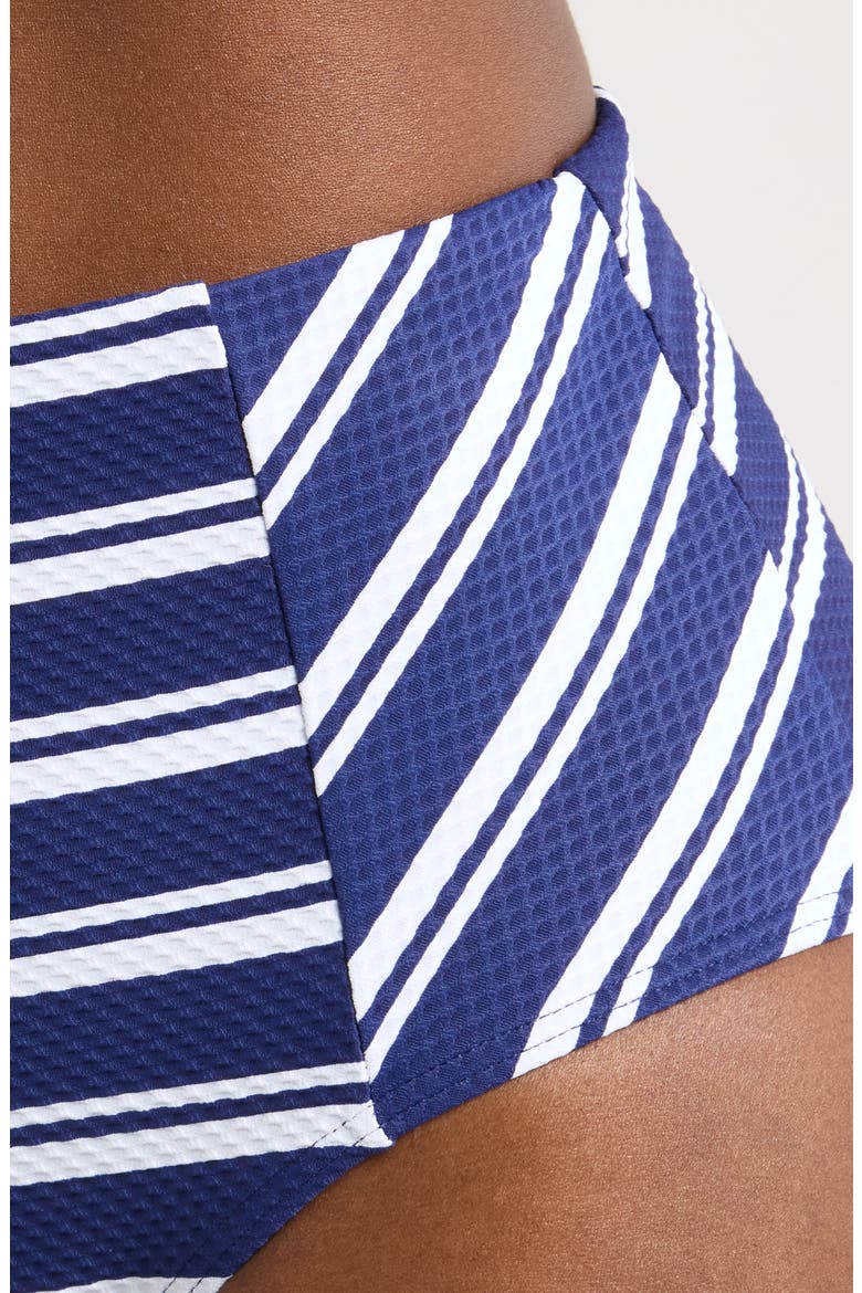Biarritz Panelled High Waist Bikini Bottoms, Alternate, color, FRENCH NAVY
