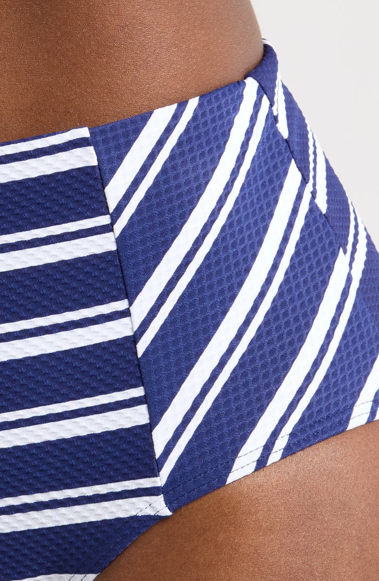 Sea Level Biarritz Panelled High Waist Bikini Bottoms, Alternate, color, French Navy