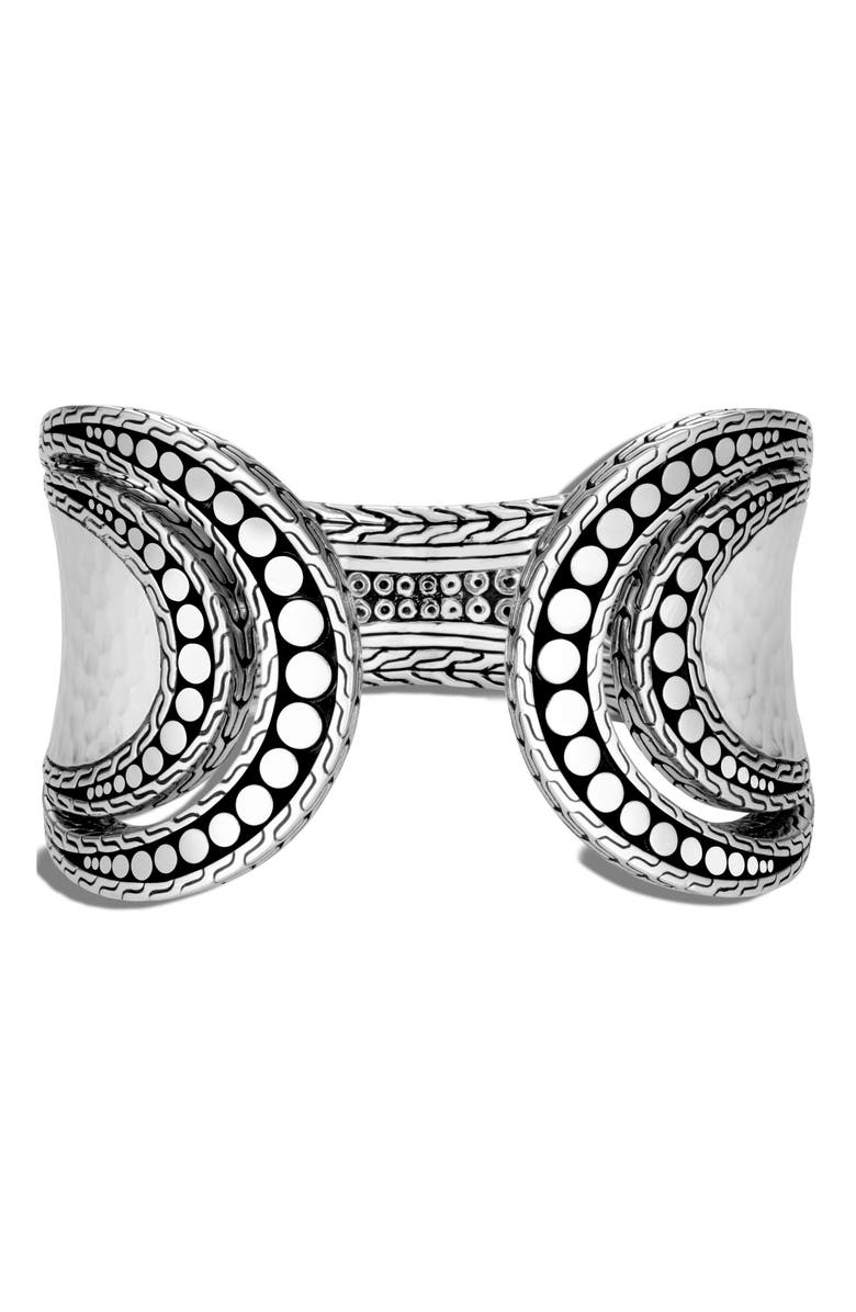 John Hardy Dot Hammered Flex Cuff, Main, color,