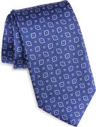 David Donahue Geometric Jacquard Silk Herringbone Tie