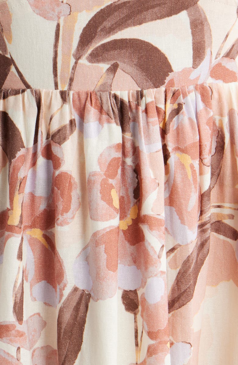 Parker Seamed Linen Blend Midi Sundress, Alternate, color, Sepia Rose