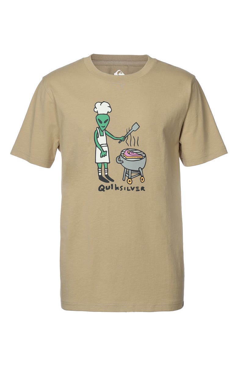 Quiksilver Kids' Alien Sizzle Cotton Graphic T-Shirt, Main, color, Twill