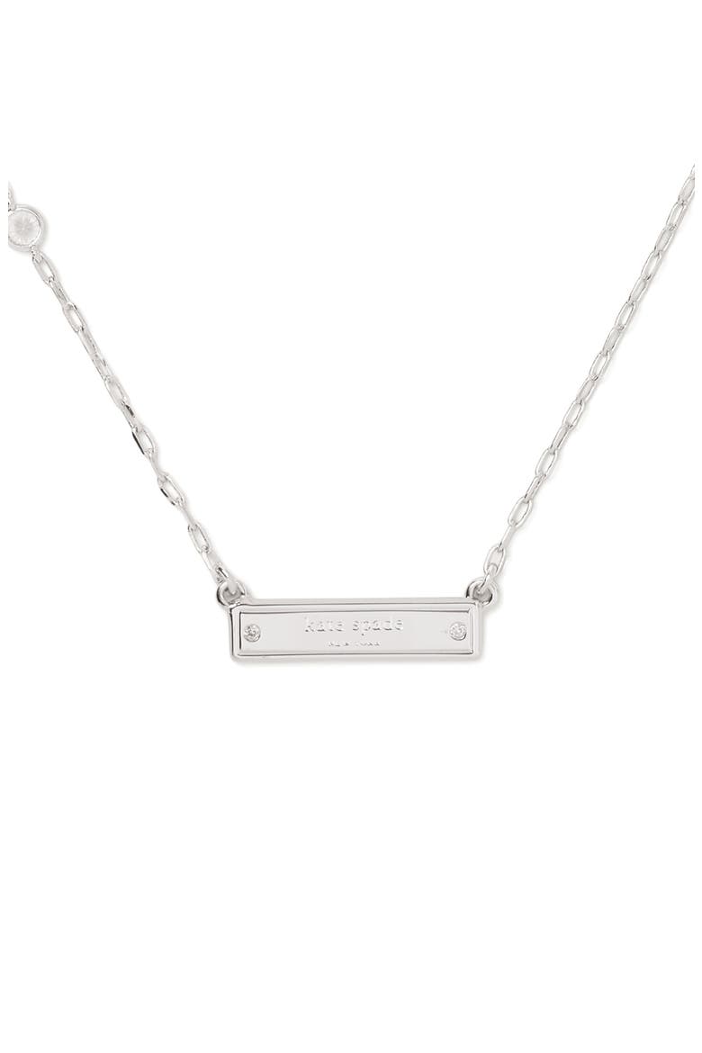 sam icon bar necklace, Alternate, color, CLEAR/ SILVER.