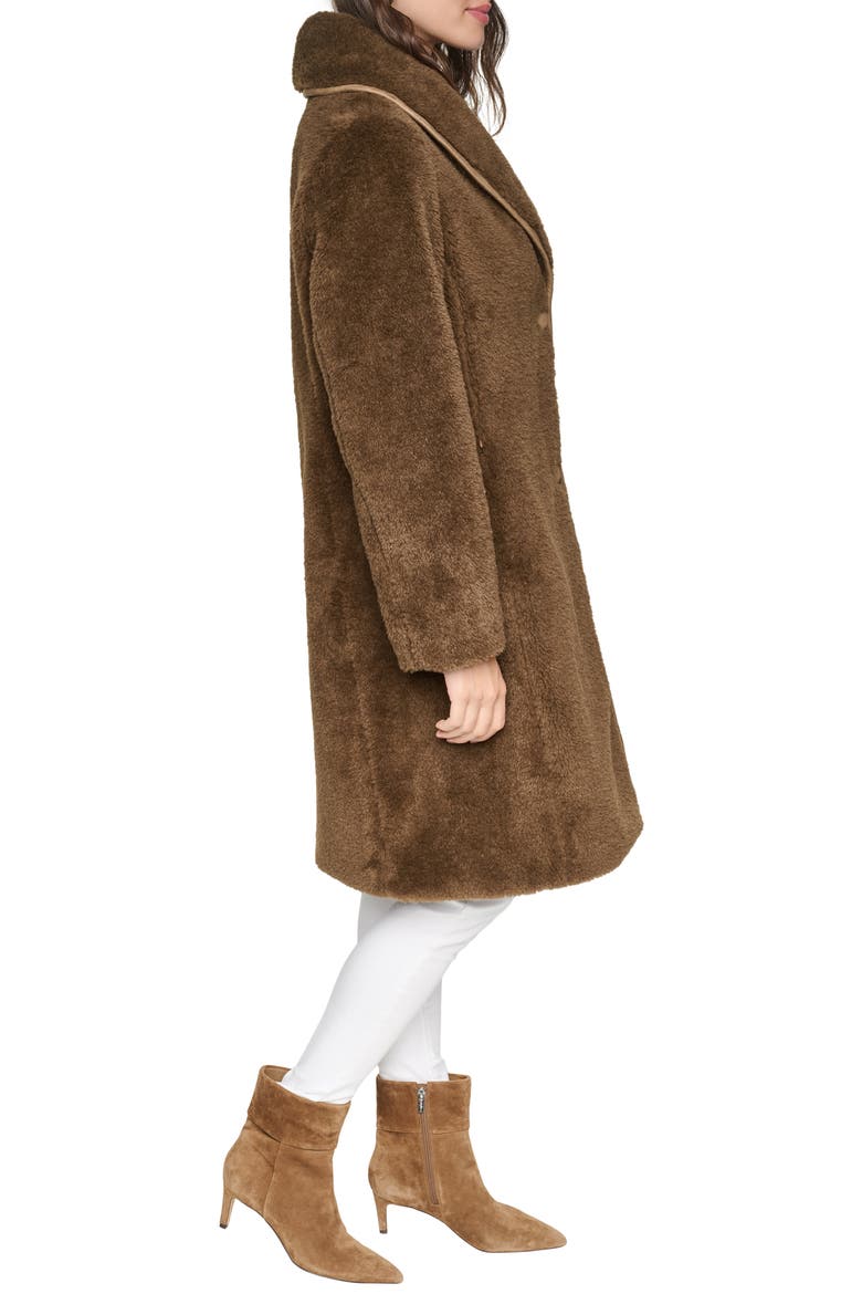 Edessa Faux Fur Coat, Alternate, color, BRASS