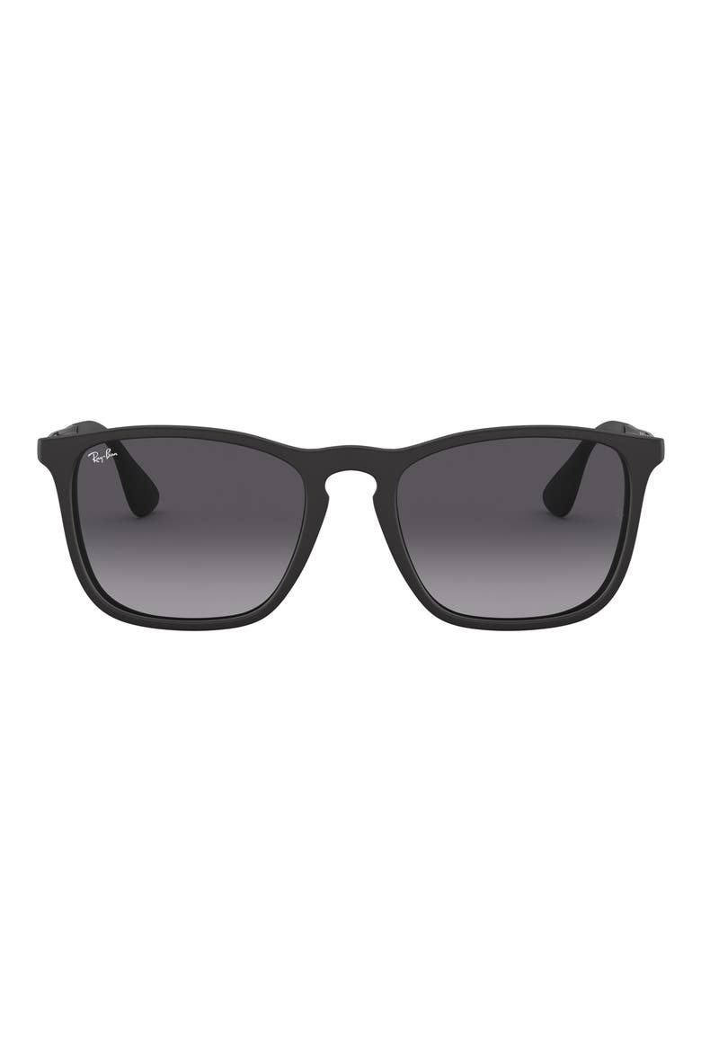 54mm Square Sunglasses, Main, color, BLACK