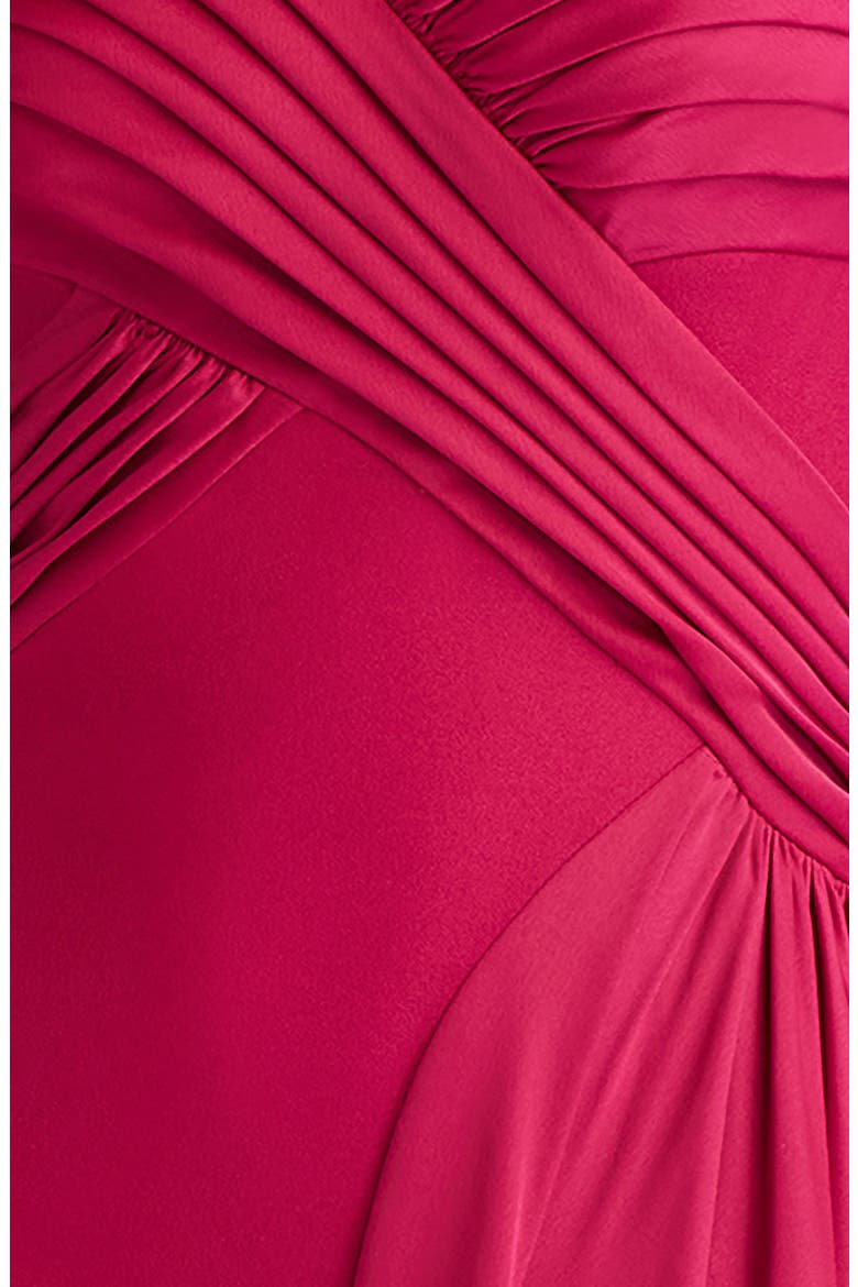 Strapless Pleat Crepe Gown, Alternate, color, NEW FUCHSIA