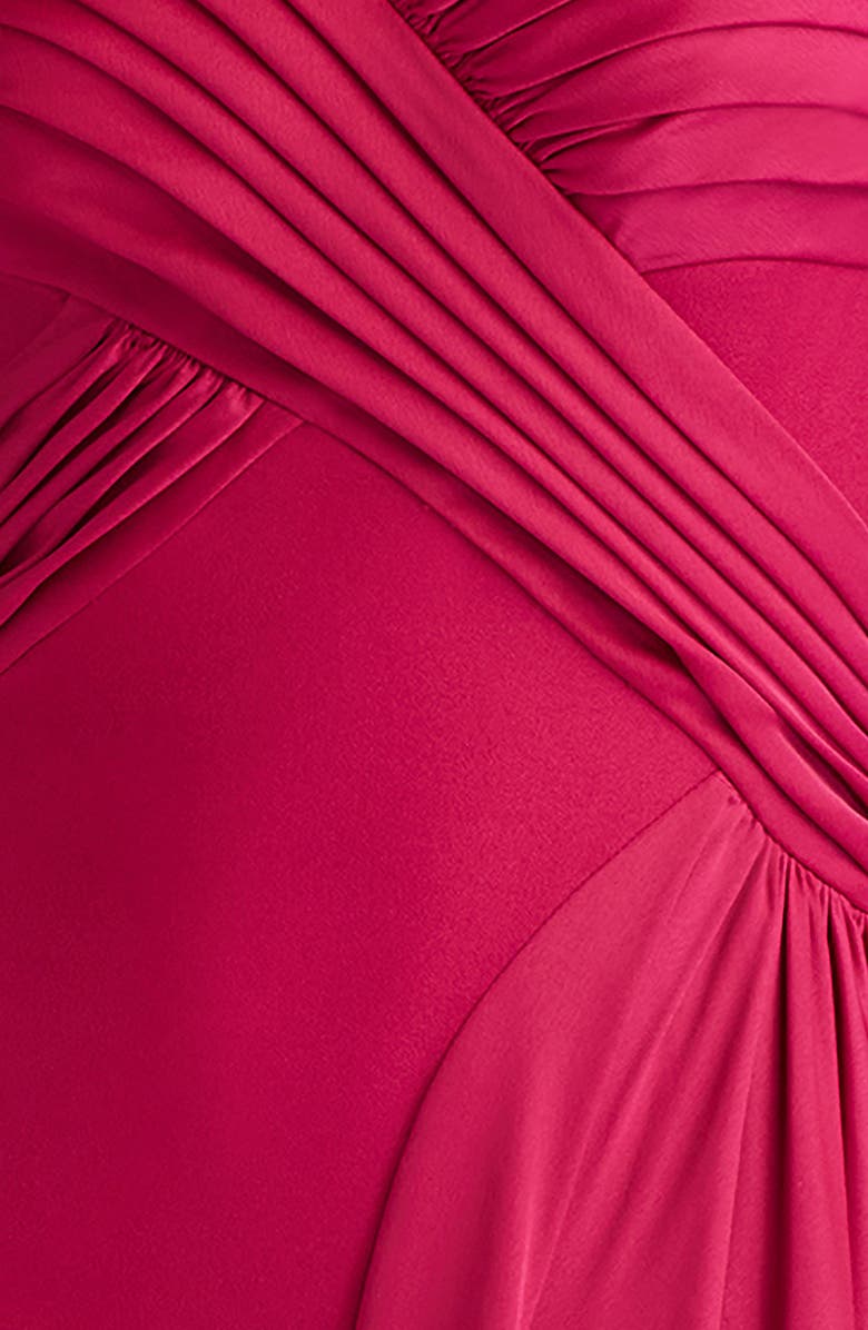 Tadashi Shoji Strapless Pleat Crepe Gown, Alternate, color, New Fuchsia