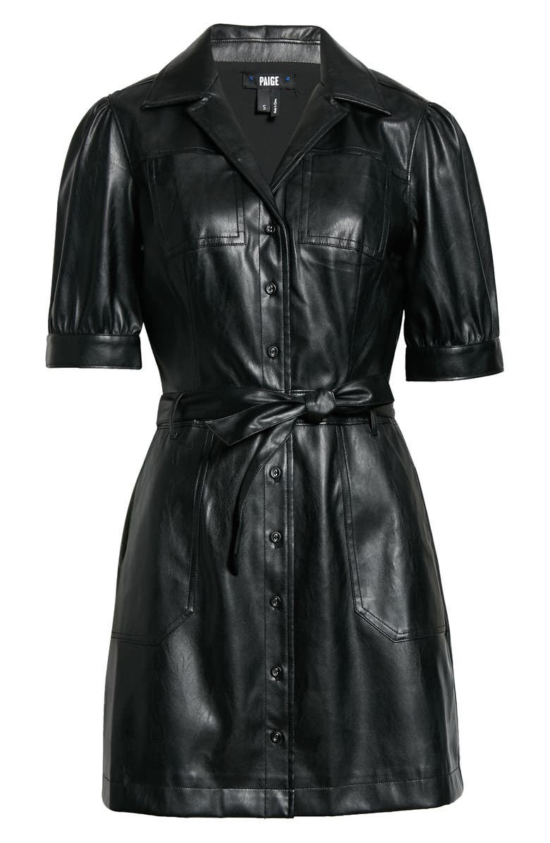 PAIGE Mayslie Faux Leather Dress, Alternate, color, 