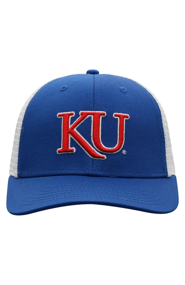 TOP OF THE WORLD Men's Top of the World Royal/White Kansas Jayhawks Victory Baseline Trucker Adjustable Hat, Alternate, color, 