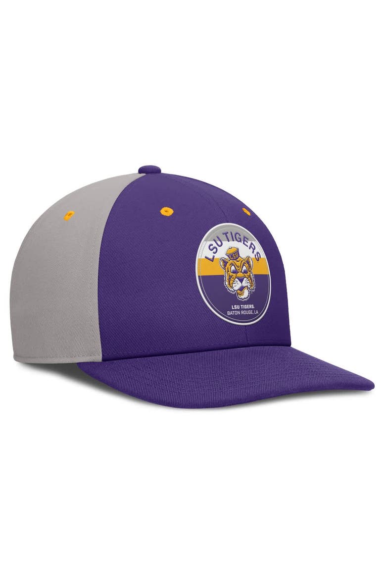Men's Nike Purple/Gray LSU Tigers Prep Pro Performance Snapback Hat, Alternate, color, Purple