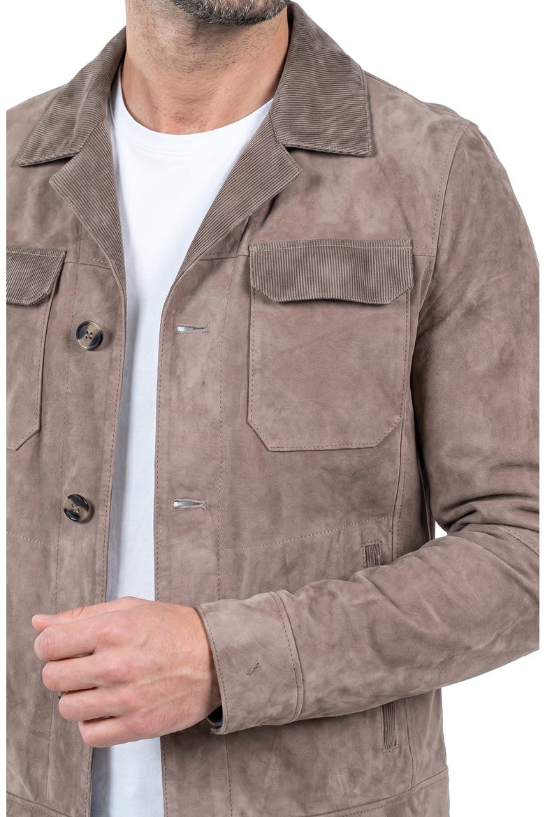Suede Leather Jacket, Alternate, color, PINK