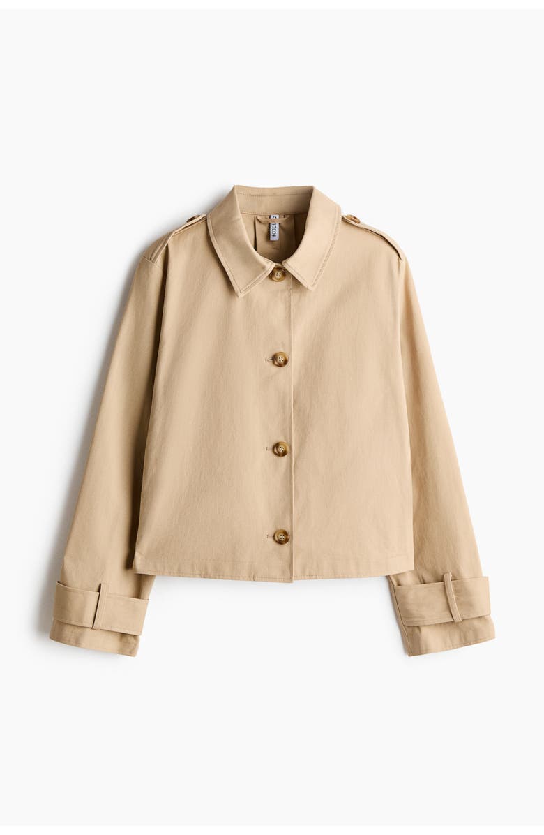H&M Trench-look cotton jacket, Alternate, color, Beige