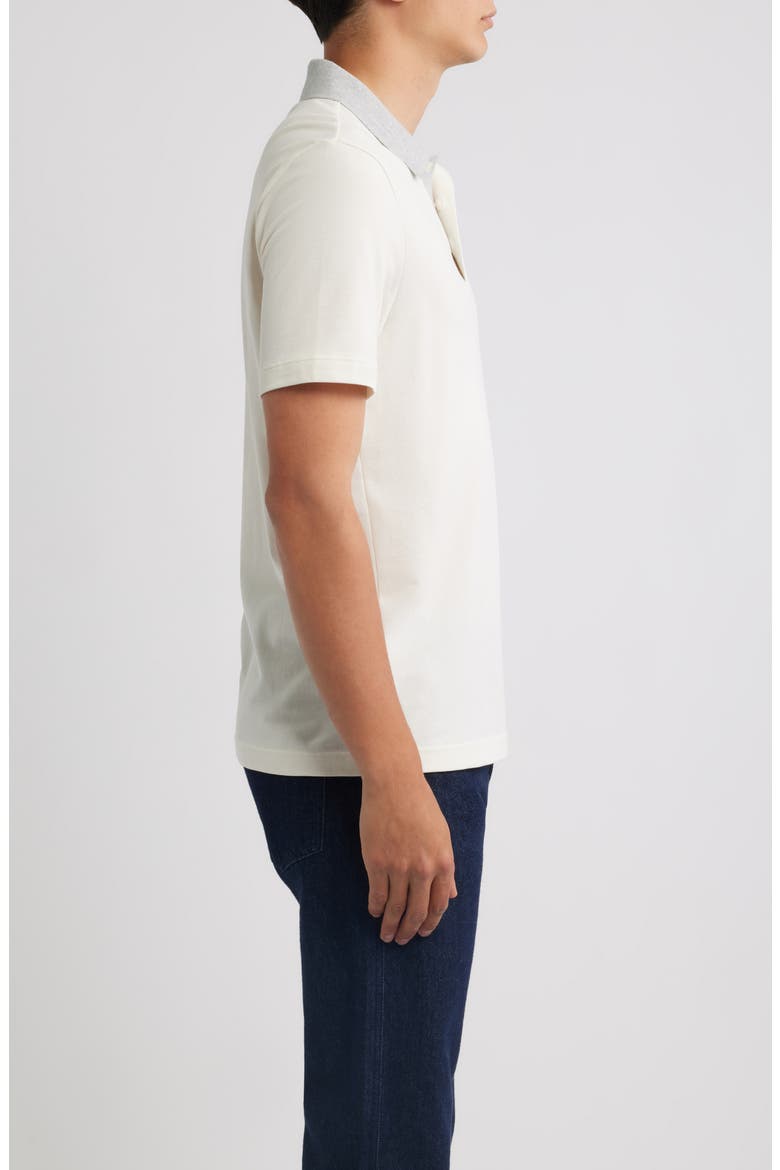 Parlay Contrast Collar Cotton Polo, Alternate, color, OPEN WHITE