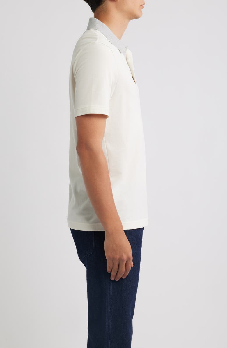 BOSS Parlay Contrast Collar Cotton Polo, Alternate, color, Open White