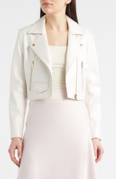 Faux Leather Crop Moto Jacket