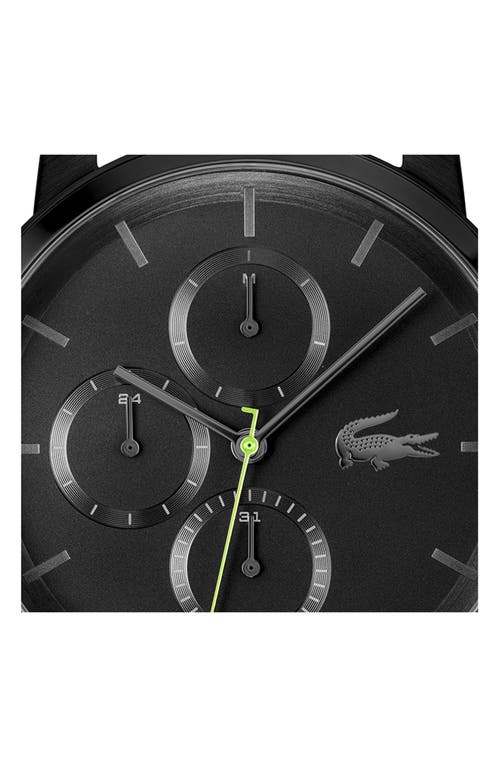 Lacoste Men's Replay Ionic Plated Black Stainless Steel Mesh Bracelet Watch, 44mm In Black