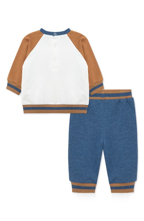Little Me Western Active Cotton Sweatshirt & Pants Set In Multi