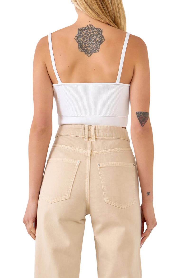 Knit Bralette Top, Alternate, color, WHITE