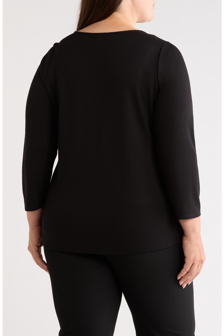 Asymmetric Button Hem Top, Alternate, color, ANNE BLACK