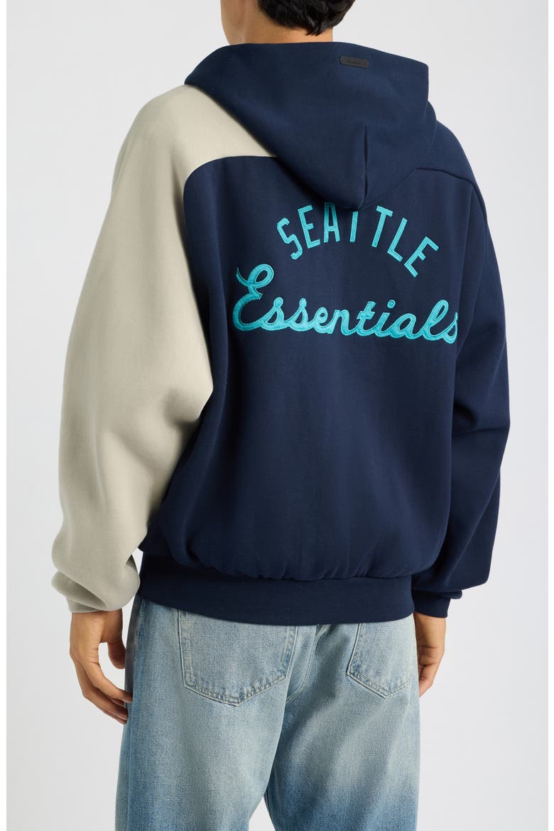 x MLB Seattle Mariners Cotton Blend Fleece Half Zip Hoodie, Alternate, color, DARK SAPPHIRE