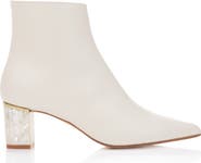 Freya Rose June White Pearl Heel Ankle Boots