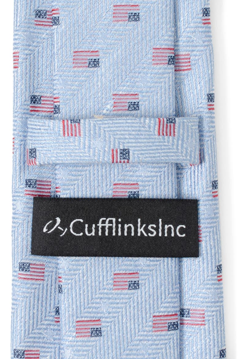 American Flag Cotton Tie, Alternate, color, BLUE