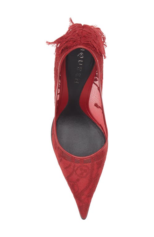 Alexander Mcqueen Mcqueen Drape Lace Pointed Toe Pump In Red