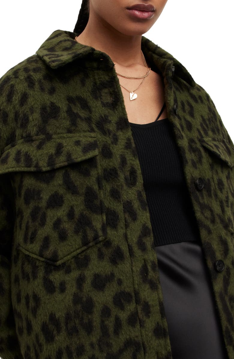 AllSaints Sophie Leo Shirt Jacket, Alternate, color,