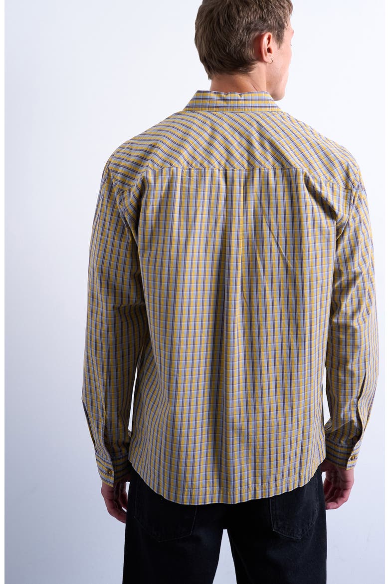 Cotton Poplin Button-Up Shirt, Alternate, color, MUSTARD MULTI