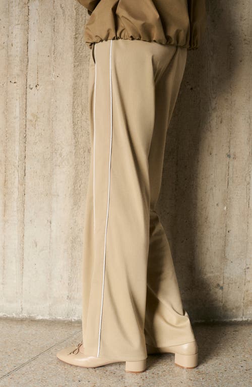 Mango Piped Flare Leg Pants In Neutral