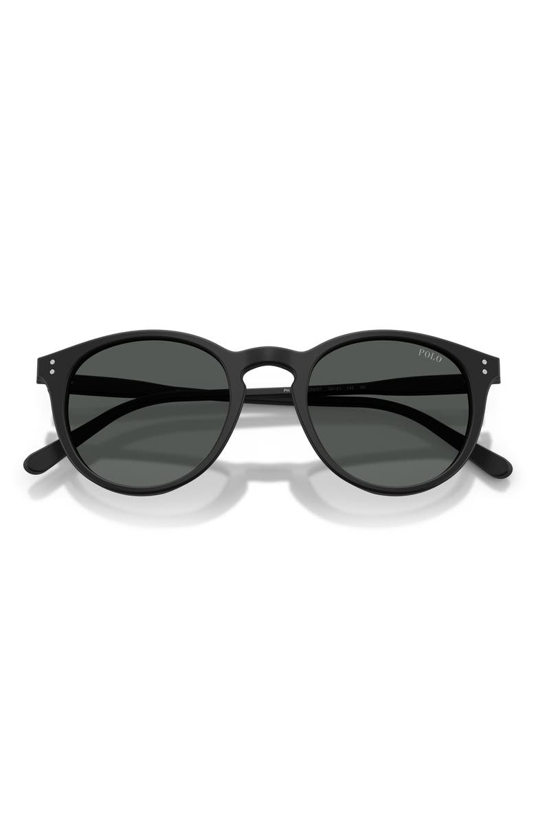 Polo Ralph Lauren 50mm Phantos Sunglasses, Alternate, color, Matte Black / Grey