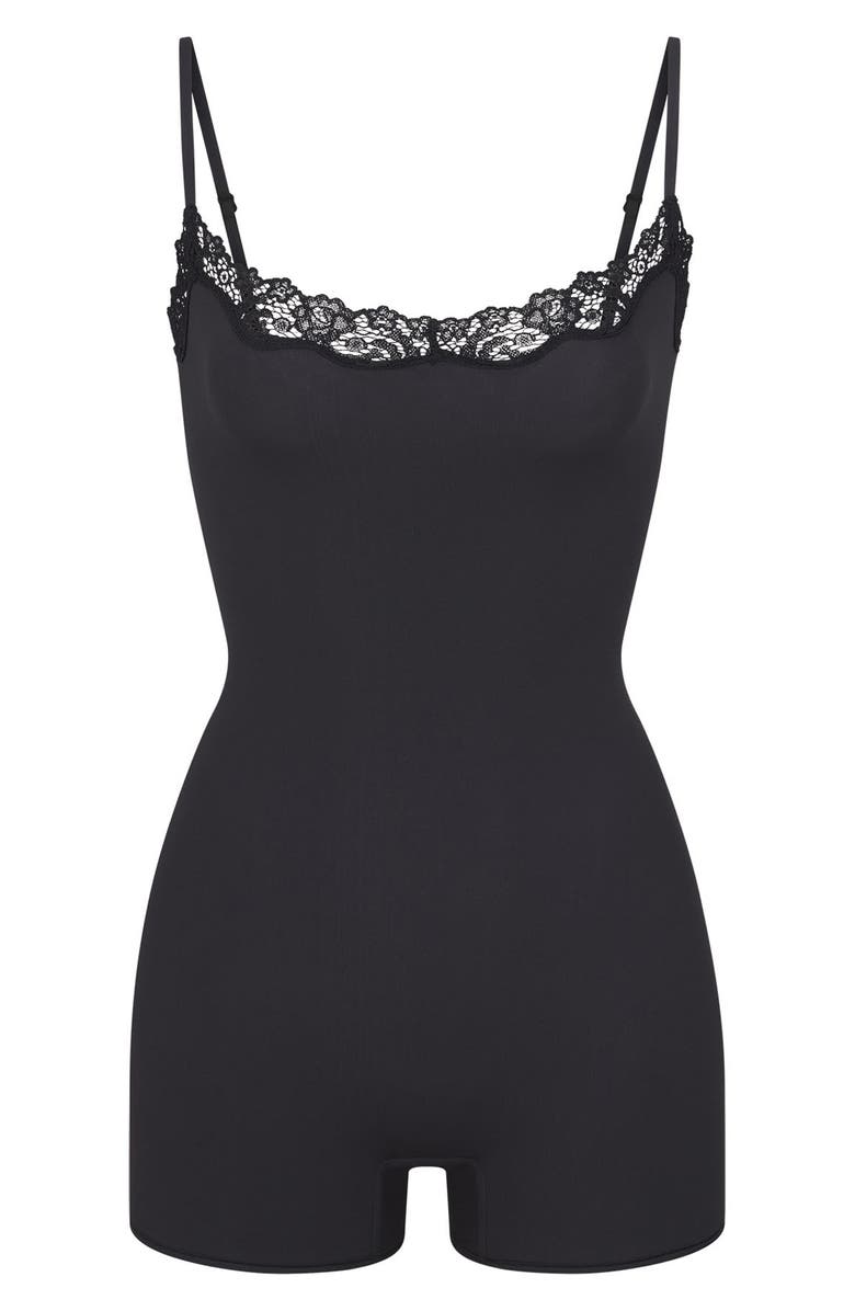 SKIMS Lace Trim Romper, Alternate, color, 