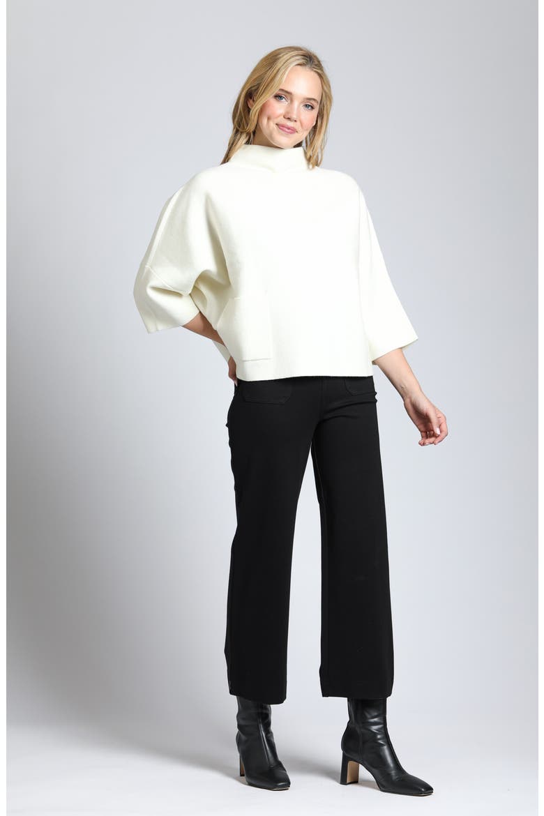 Funnel Neck Patch Pocket Sweater, Alternate, color, WINTER WHITE