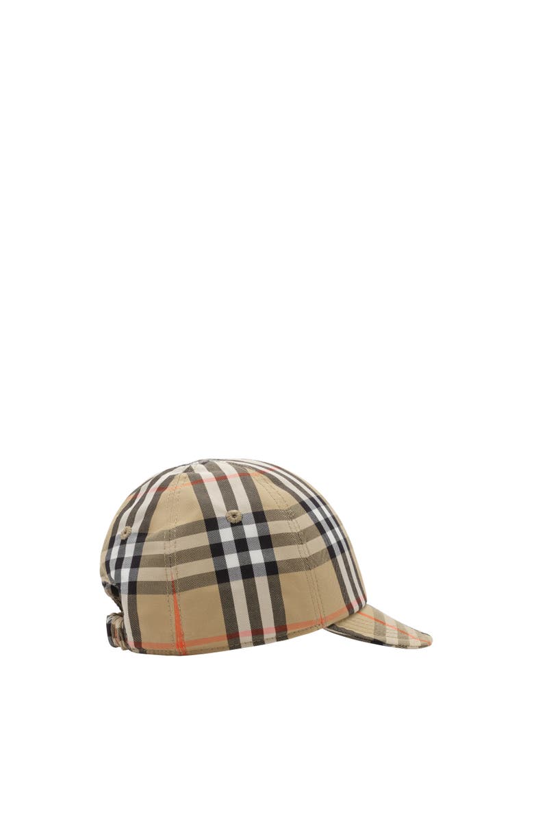 Burberry Check Cotton Baseball Cap, Alternate, color, Sand Beige