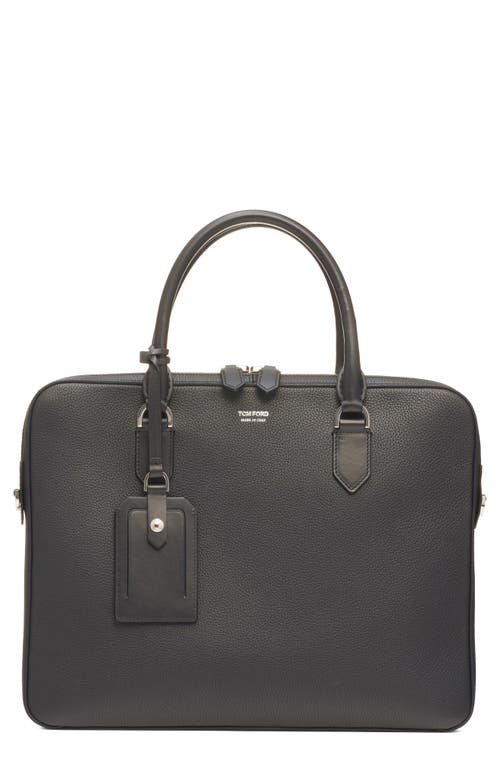 Tom Ford Elliot City Grained Leather Briefcase In Black