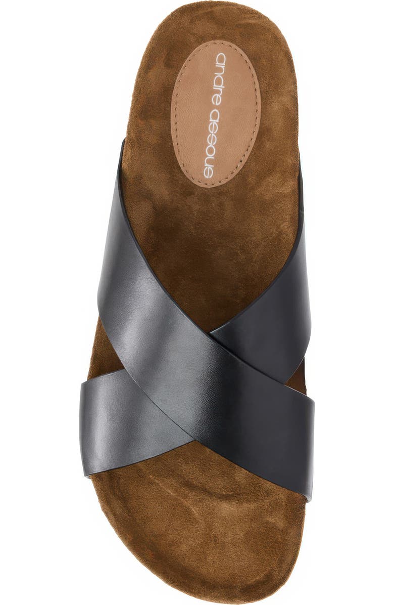 André Assous Max Slide Sandal, Alternate, color, Black Leather