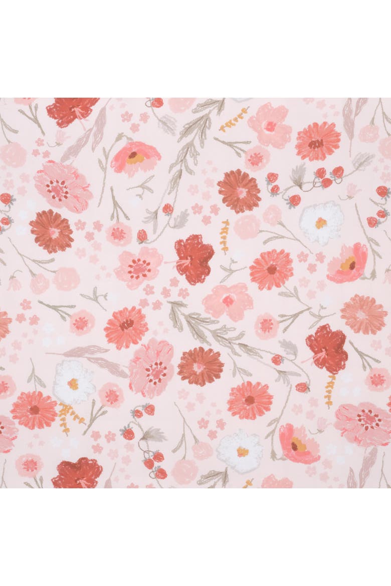 Flower Power Floral/Strawberry Baby Fitted Crib/Toddler Sheet, Alternate, color, Pink
