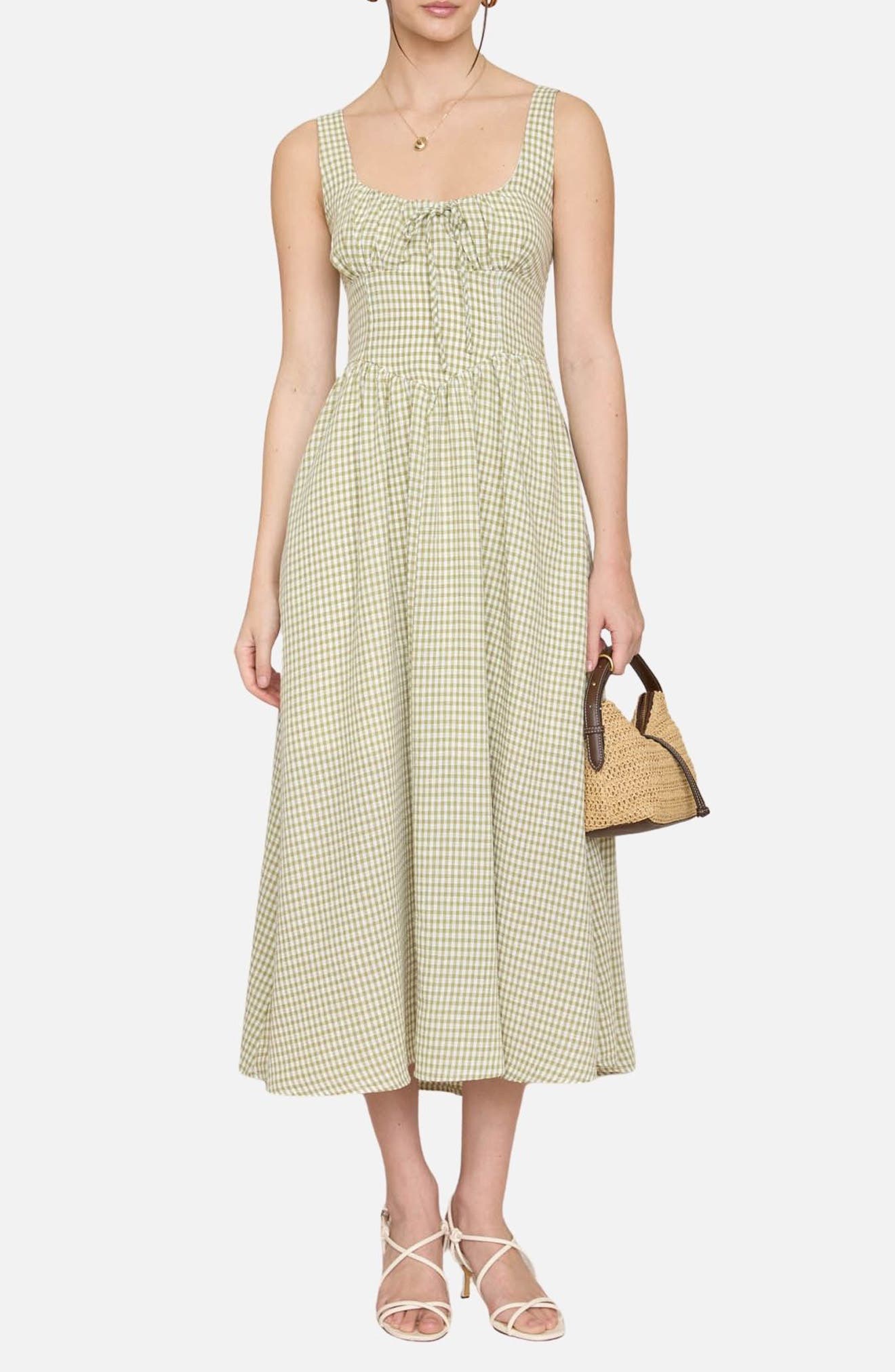 Gingham Fit & Flare Midi Dress - image 5