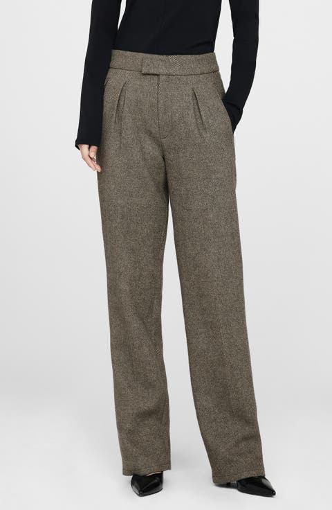 Brice Herringbone Wool Blend Trousers