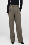 ANINE BING Brice Herringbone Wool Blend Trousers