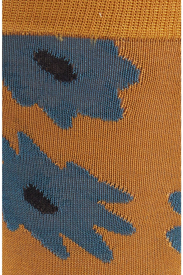 Floral Print Crew Socks, Alternate, color, TAN