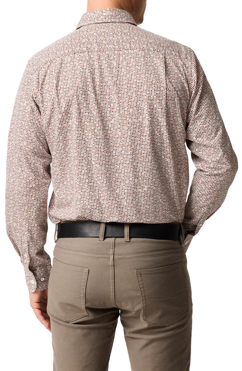 Rodd & Gunn Eastborne Sports Fit Dot Print Cotton Button-Up Shirt, Alternate, color, Olive