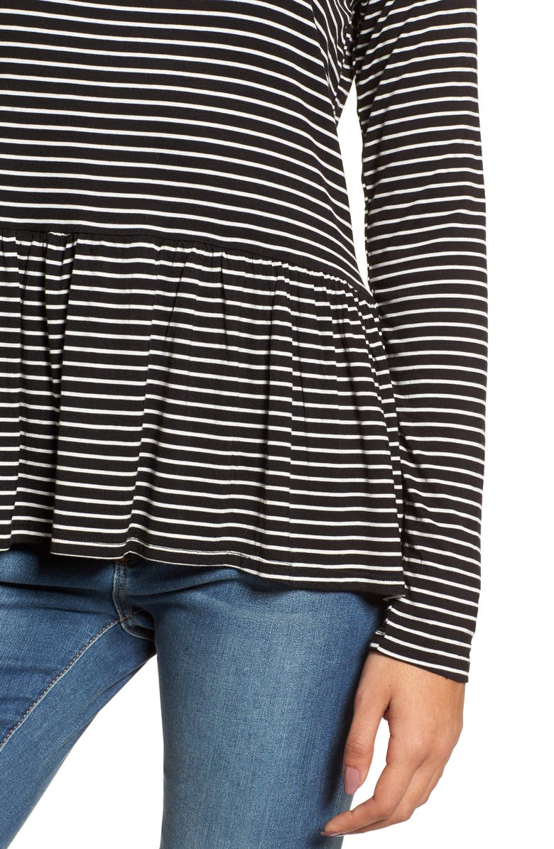 BP. Stripe Peplum Tee, Alternate, color, 