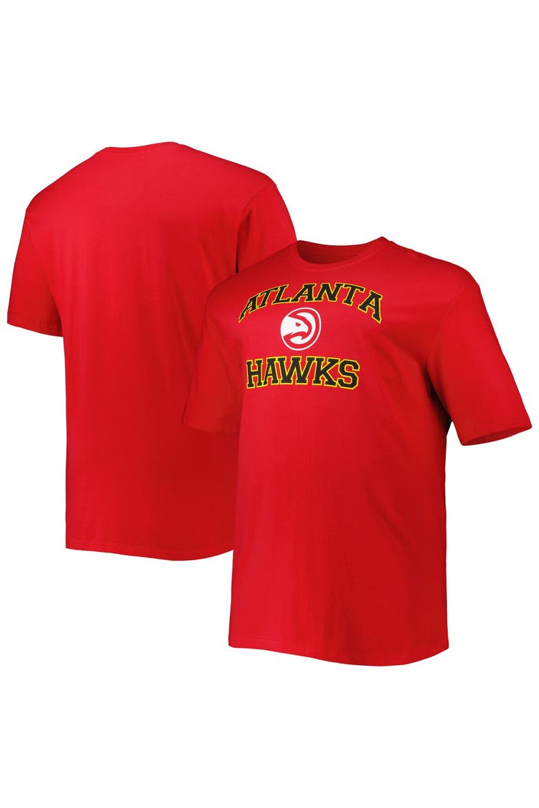 Men's Red Atlanta Hawks Big & Tall Heart & Soul T-Shirt, Main, color, Red