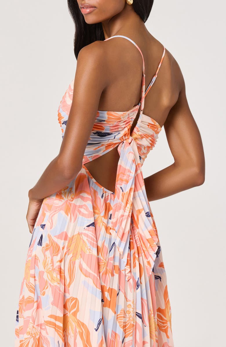 ASTR the Label Blythe Pleated Maxi Dress, Alternate, color, Orange Blue Floral