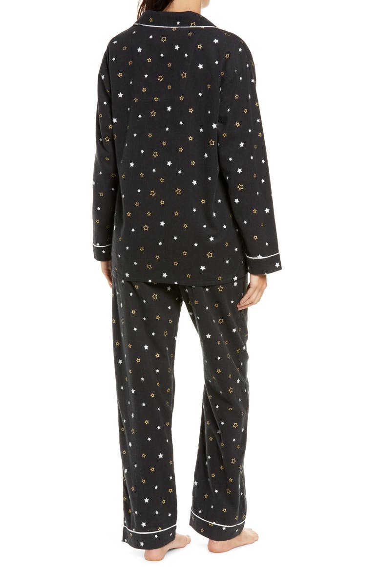 Flannel Pajamas with Headband, Alternate, color, SMOKE