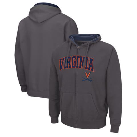 Men's Colosseum  Charcoal Virginia Cavaliers Arch & Logo 3.0 Full-Zip Hoodie