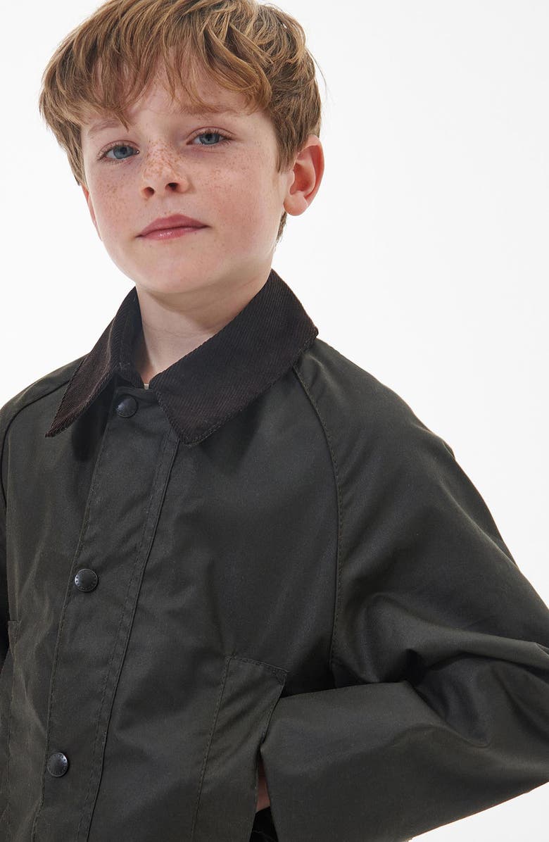 Barbour Kids' Beaufort Water Resistant Waxed Jacket, Alternate, color, 