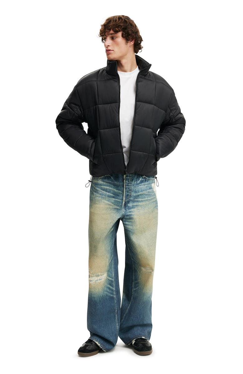 Cotton On Men's Puffer Jacket, Alternate, color, Black