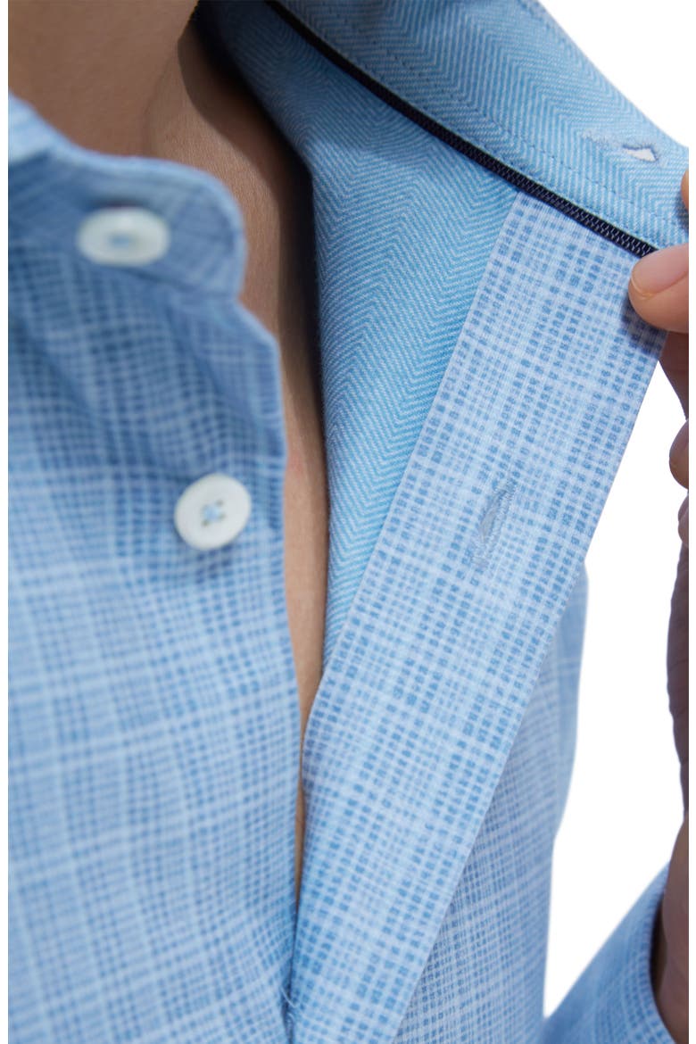 OoohCotton® Check Button-Up Shirt, Alternate, color, AIR BLUE